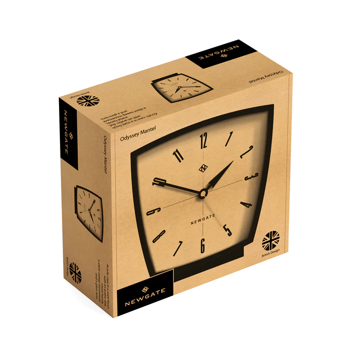 Newgate Odyssey Mantel Clock Brass Phoenix Dial - Black