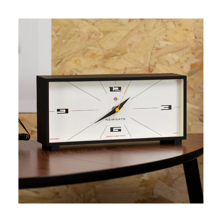 Newgate Thunderbird Mantel Clock in Black and Cream
