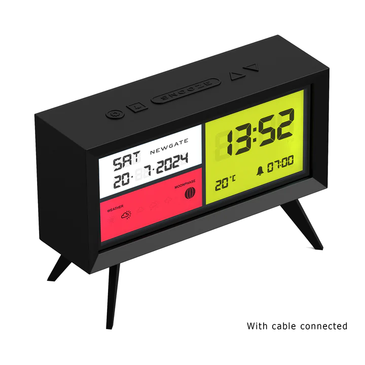 Newgate Spectronoma LCD Clock in Black