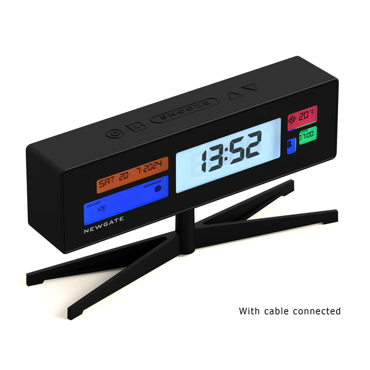 Newgate Supergenius LCD Alarm Clock - Black