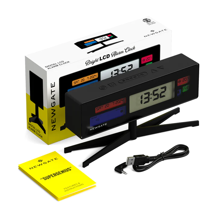 Newgate Supergenius LCD Alarm Clock - Black