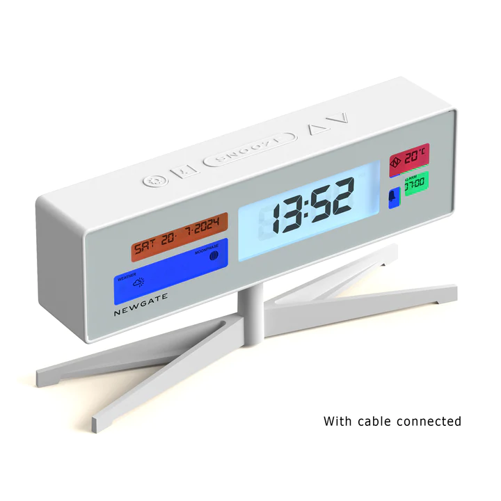 Newgate Supergenius LCD Alarm Clock - White