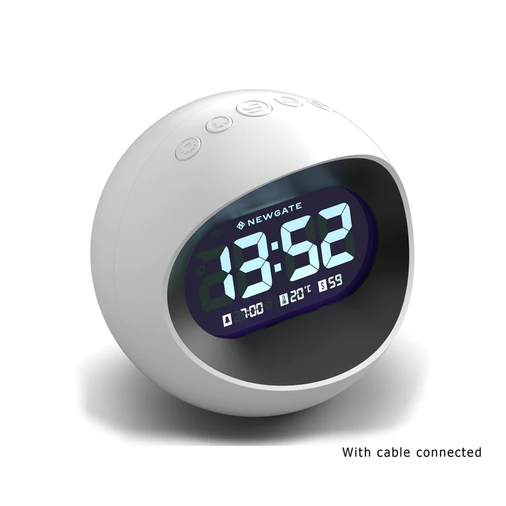 Newgate Centre Of The Earth LCD Alarm Clock - White