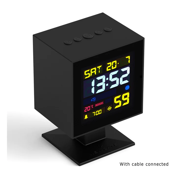 Newgate Monolith LCD Alarm Clock - Black