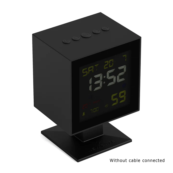 Newgate Monolith LCD Alarm Clock - Black