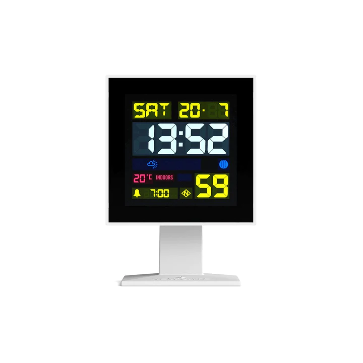 Newgate Monolith LCD Alarm Clock - White