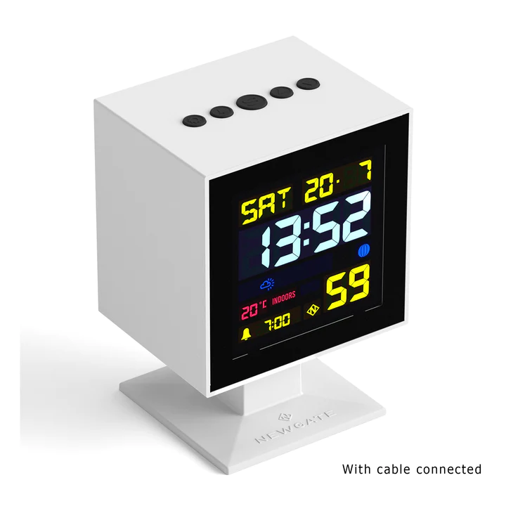 Newgate Monolith LCD Alarm Clock - White