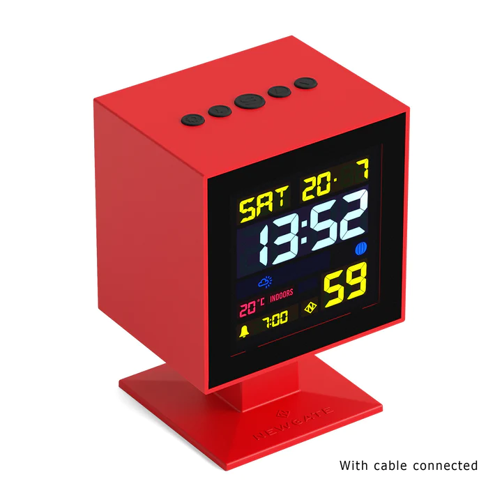 Newgate Monolith LCD Alarm Clock - Red