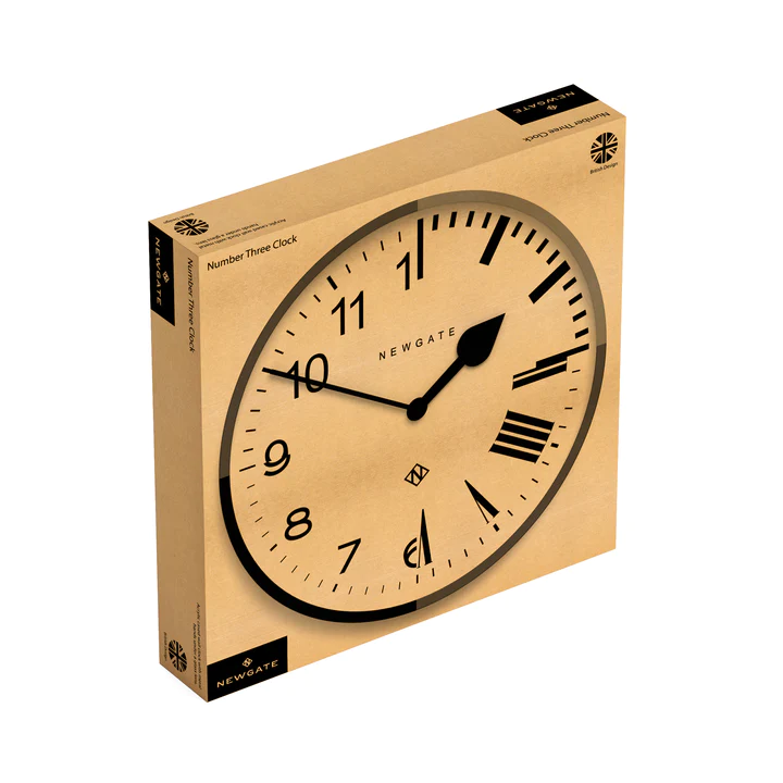 Newgate Number Three Italian Wall Clock - Black