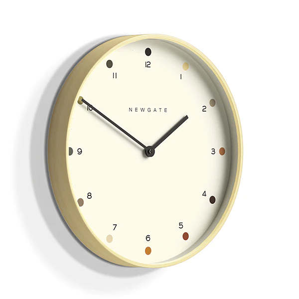 Newgate Mr Clarke Wall Clock - Pale Wood / Dot Dial