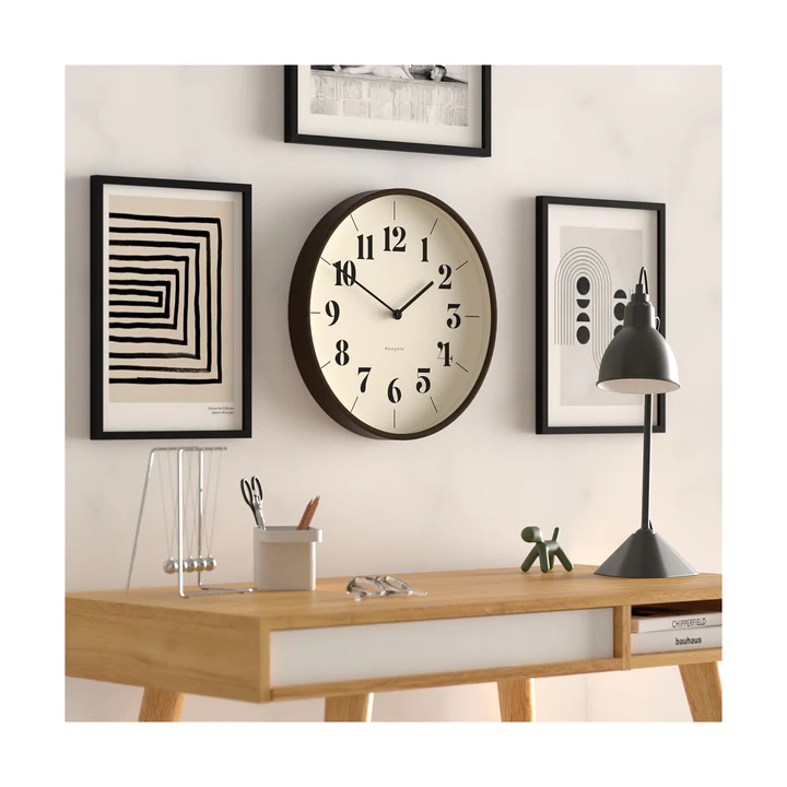 Newgate Mr Clarke Wall Clock - Dark Wood / Hopscotch