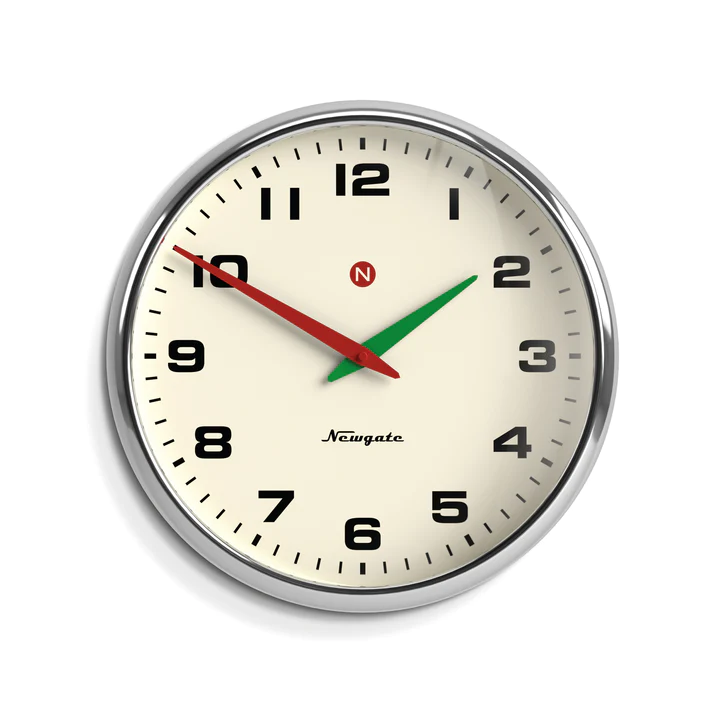 Superstore Wall Clock Alpha Dial - Chrome