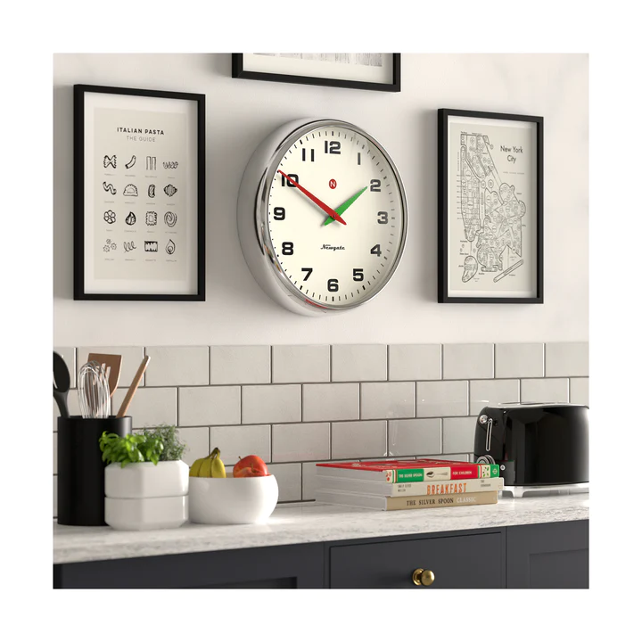 Newgate Superstore Wall Clock Alpha Dial - Chrome