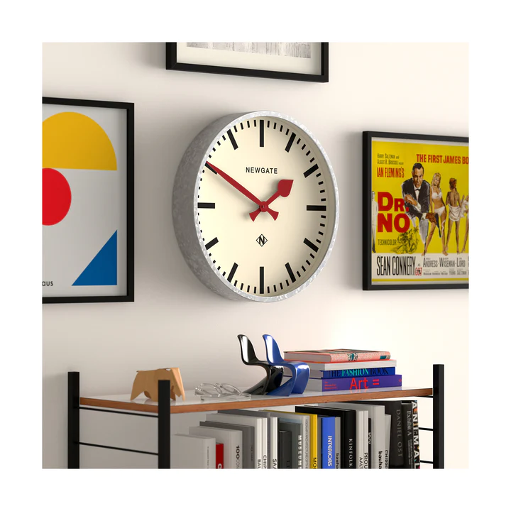 Newgate Universal Wall Clock Railway Dial - Galvanised