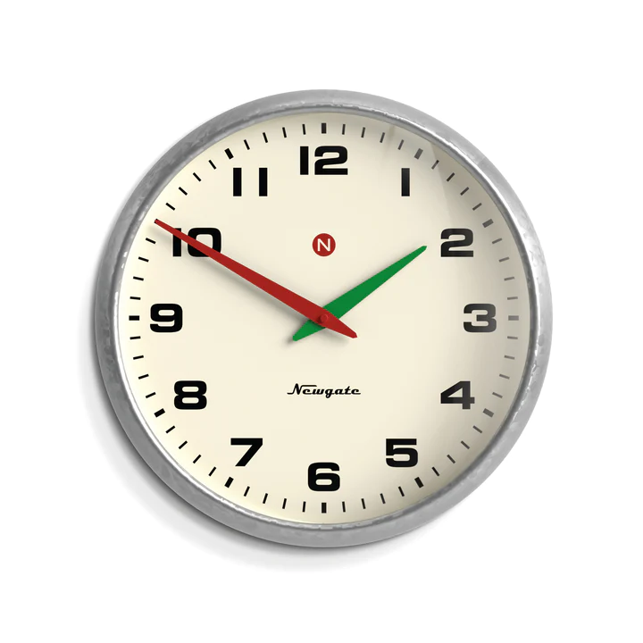 Newgate Superstore Wall Clock Alpha Dial - Galvanised