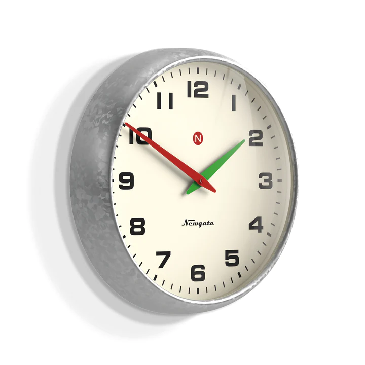 Newgate Superstore Wall Clock Alpha Dial - Galvanised