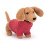 Jellycat Sweater Sausage Dog Pink