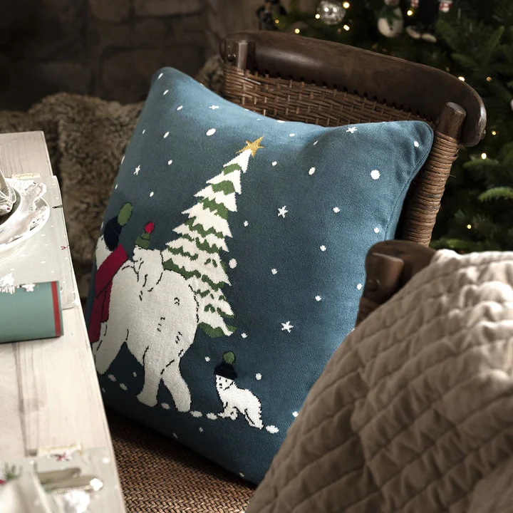 Sarah Allport Snow Season Knitted Statement Cushion