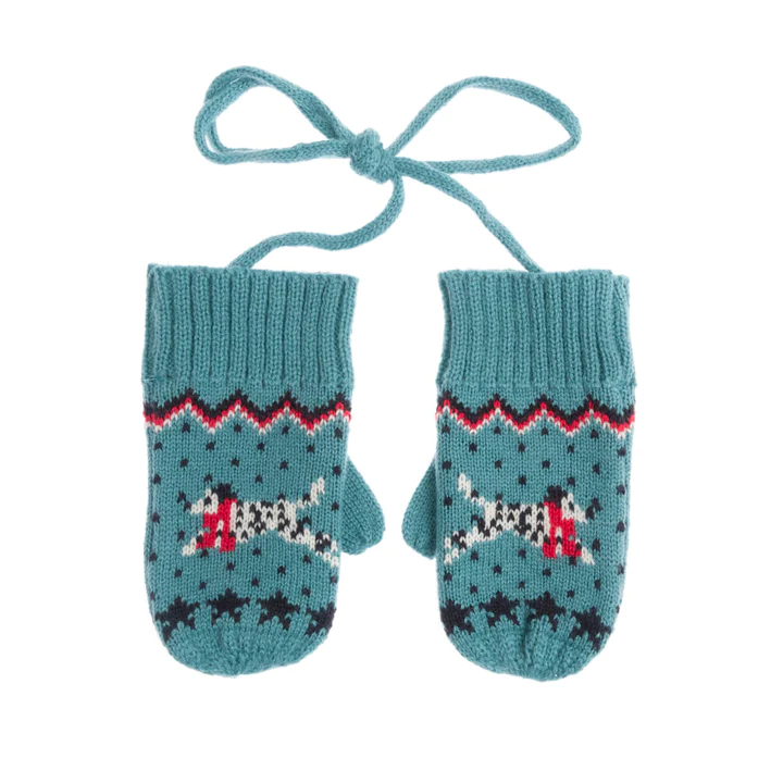 Sophie Allport Running Dogs Childrens Knitted Mittens