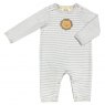 Albetta Applique Leo Lion Grey Stripe Babygro