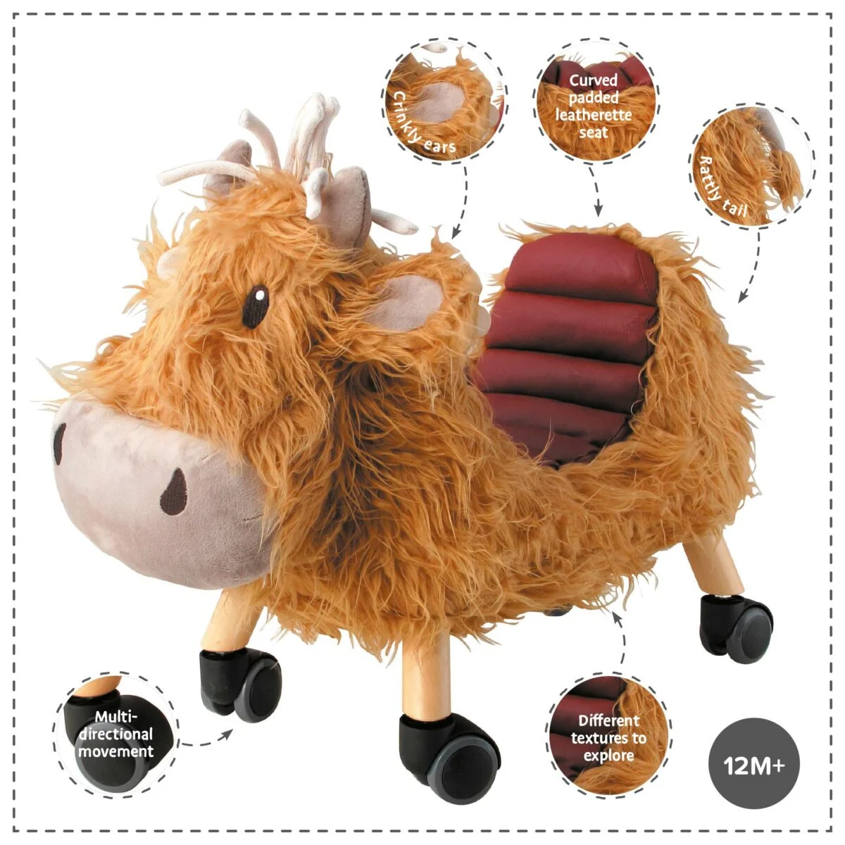 Hubert Highland Cow Ride On Toy