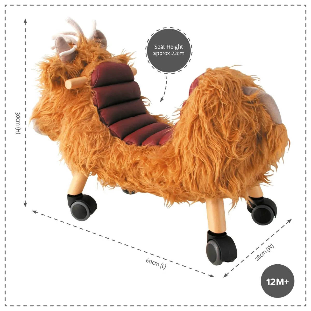 Hubert Highland Cow Ride On Toy