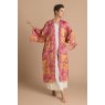 Powder Tropical Toile Kimono Gown Pineapple & Raspberry