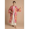 Powder Tropical Toile Kimono Gown Pineapple & Raspberry