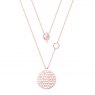 Tipperary Crystal Bee Rose Gold Circle & CZ Pendant