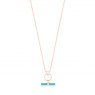 Tipperary Crystal Turquoise Bar & Circle Pendant Rose Gold