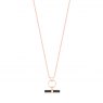 Tipperary Crystal Black Bar & Circle Pendant Rose Gold