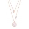 Tipperary Crystal Full Moon Pendant With CZ Rings Rose Gold