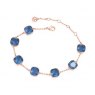 Tipperary Crystal Maureen O'Hara Blue Cushion Stone Rose Gold Bracelet