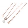 Tipperary Crystal Rose Gold Pave Circle With Drop Pearl Pendant