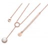 Tipperary Crystal Rose Gold Circle CZ Chain Drop Pearl