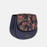 Sara Miller Smokey Blue Birds Half Moon Crossbody Bag