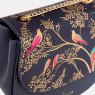 Sara Miller Smokey Blue Birds Half Moon Crossbody Bag