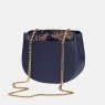 Sara Miller Smokey Blue Birds Half Moon Crossbody Bag