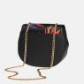 Sara Miller Black Bamboo Half Moon Crossbody Bag