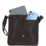 Ashwood Dean Small Leather Messenger Bag Brown