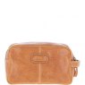 Ashwood Row Mens Leather Toiletry Wash Bag Tan