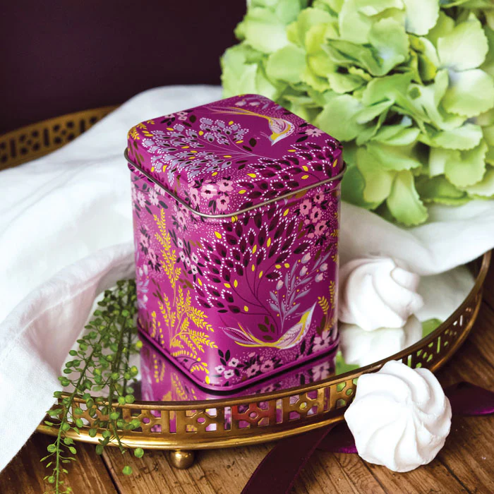 Sara Miller Haveli Mauve Songbird Mini Rectangular Tin