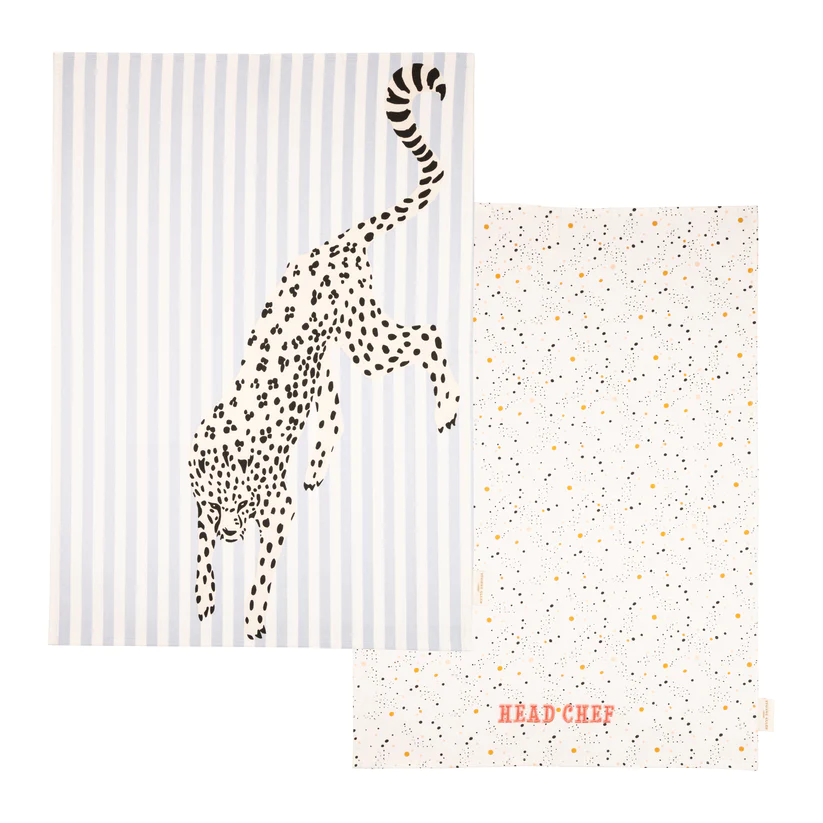 Yvonne Ellen Cheetah Tea Towels - Set of Two