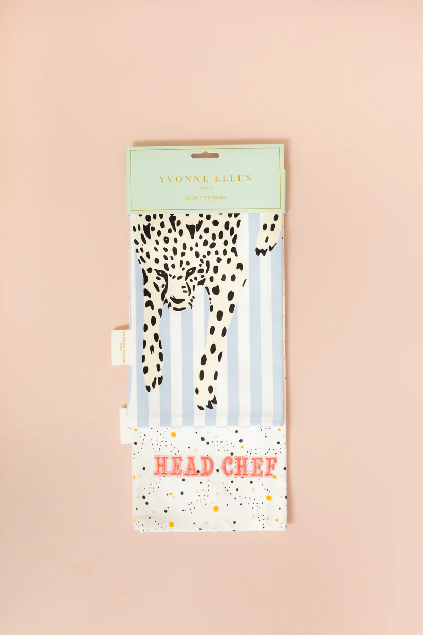 Yvonne Ellen Cheetah Tea Towels - Set of Two