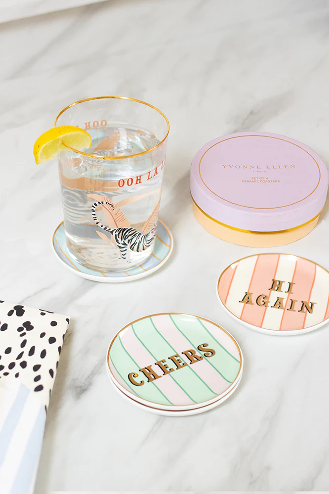 Yvonne Elllen Slogan Coaster Set of 4