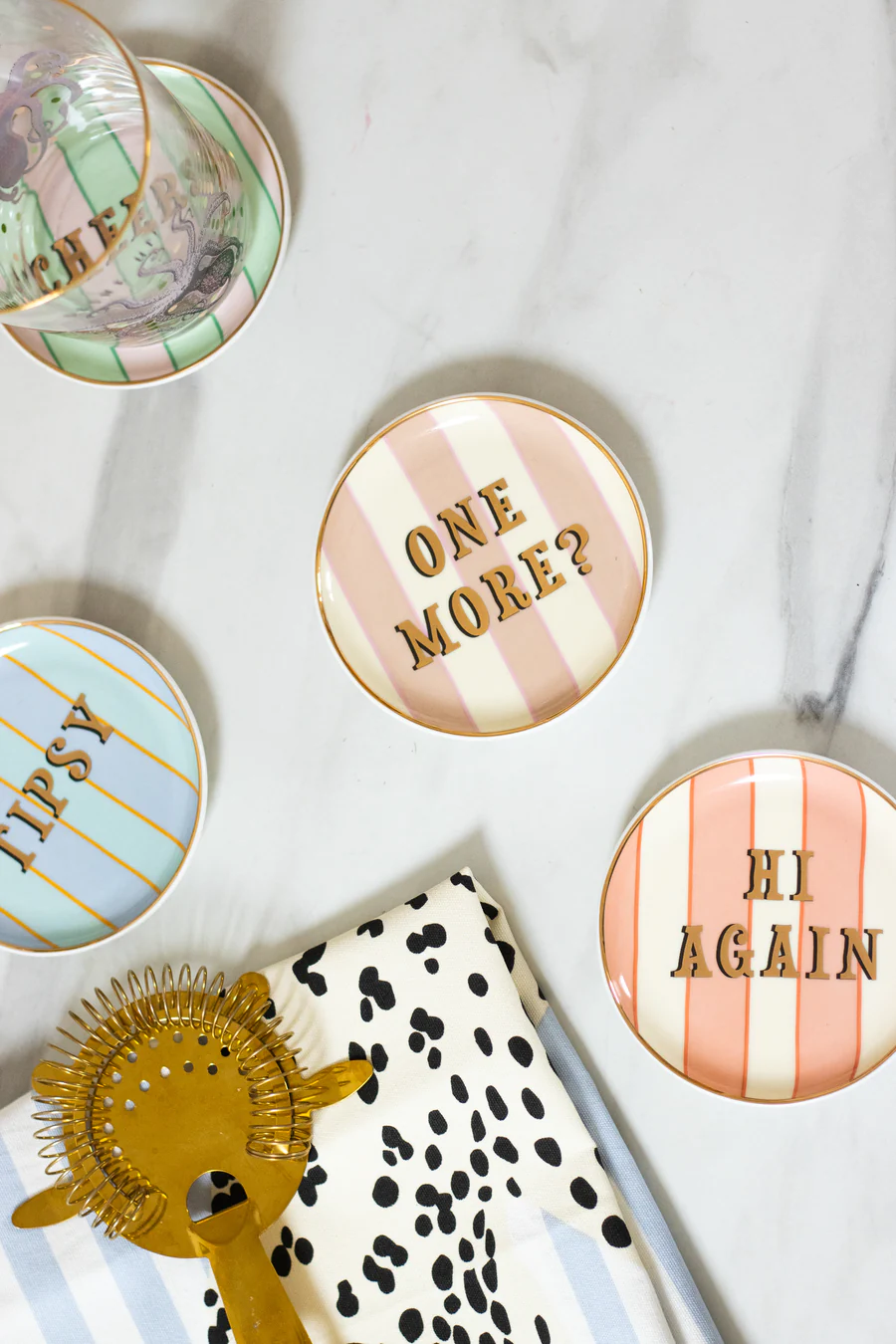 Yvonne Elllen Slogan Coaster Set of 4