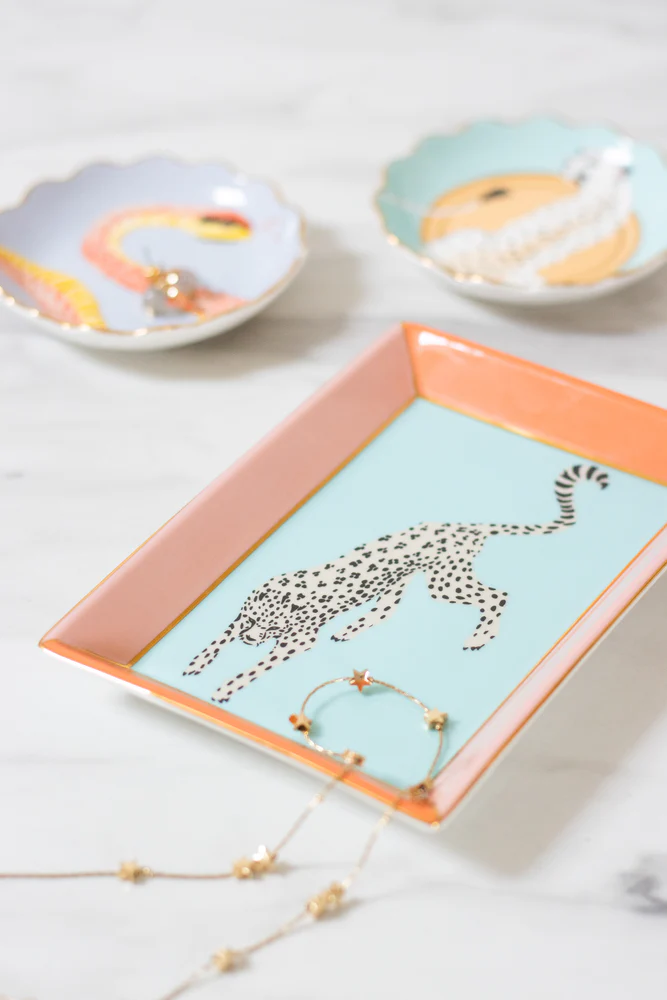 Yvonne Ellen Cheetah Rectangular Trinket Dish