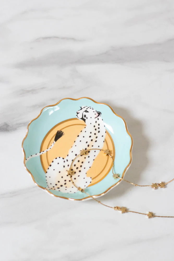 Yvonne Ellen Leopard Fluted Trinket Dish