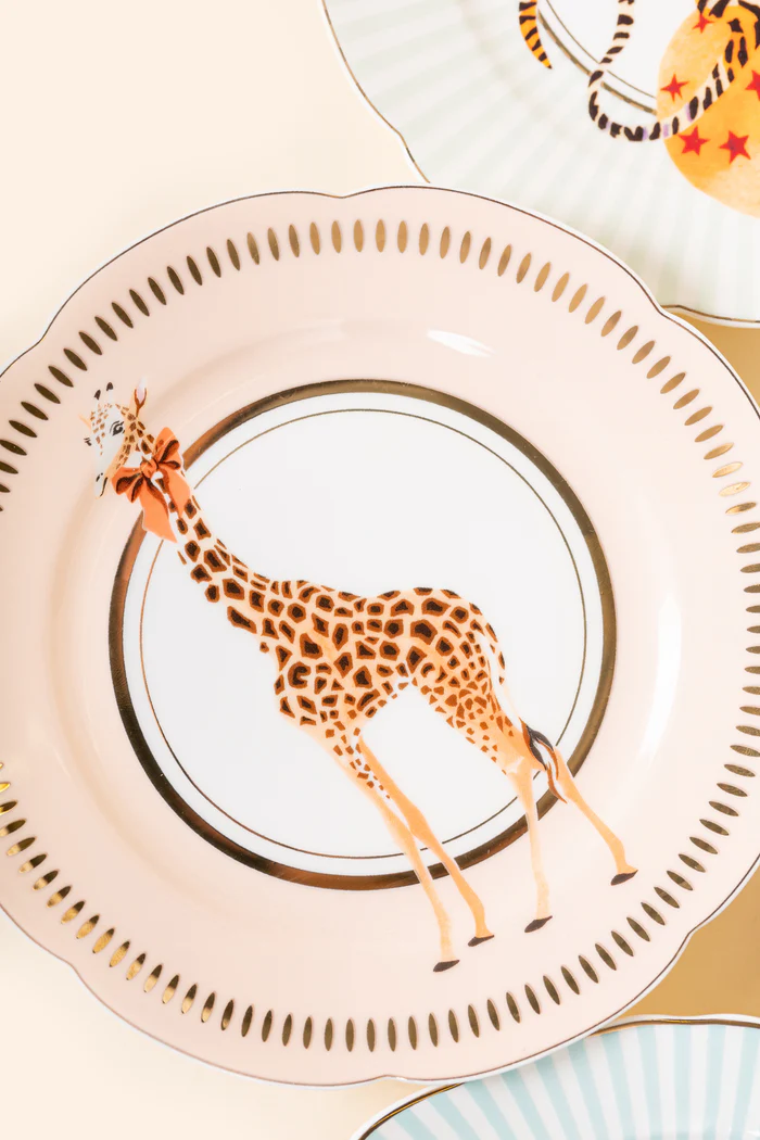 Yvonne Ellen Round Animal Tea Plates Set of 4
