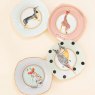 Yvonne Ellen Set of 4 Animal Tea Plates Square
